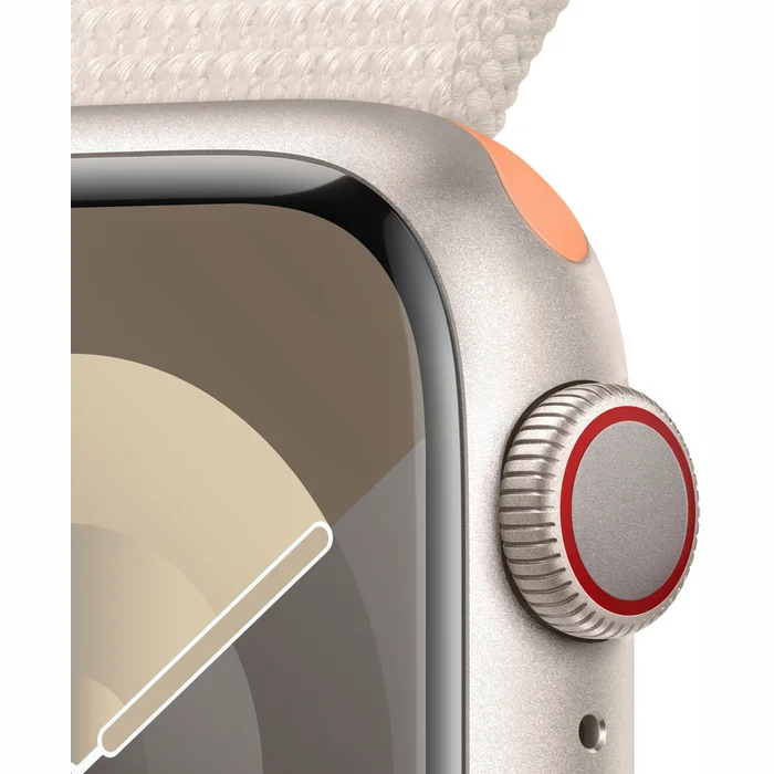 Viedpulkstenis Apple Watch Series 9 GPS + Cellular 45mm Starlight Aluminium Case with Starlight Sport Loop