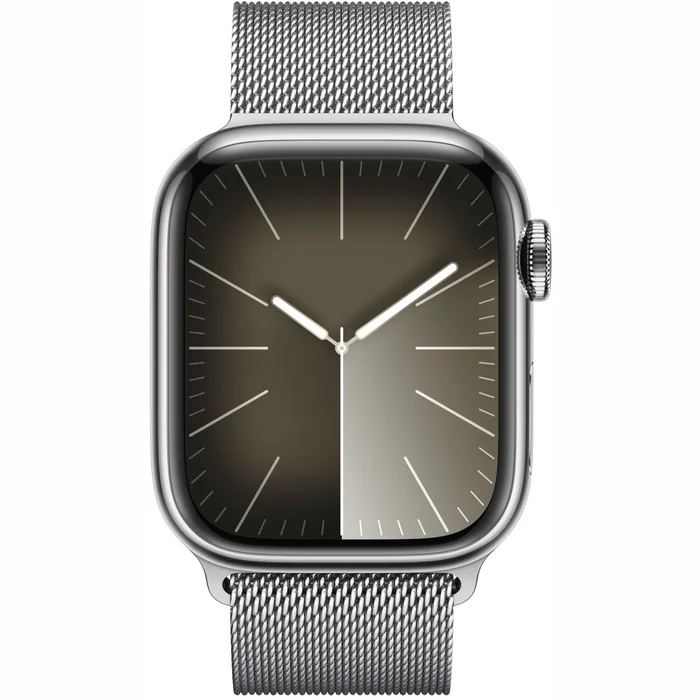 Viedpulkstenis Apple Watch Series 9 GPS + Cellular 45mm Silver Stainless Steel Case with Silver Milanese Loop