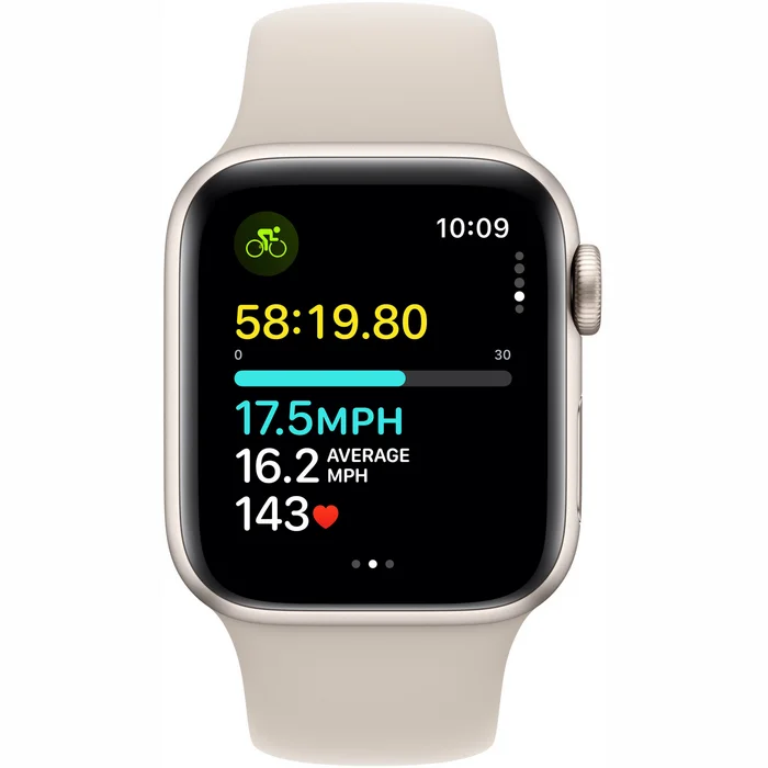 Apple Watch SE 2023 GPS 40mm Starlight Aluminium Case with Starlight Sport Band - S/M