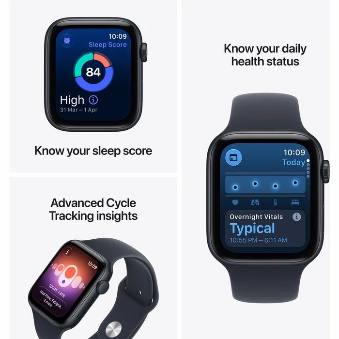 Apple Watch SE 3 GPS + Cellular 40mm Midnight Aluminium Case with Navy Blue Sport Band - M/L