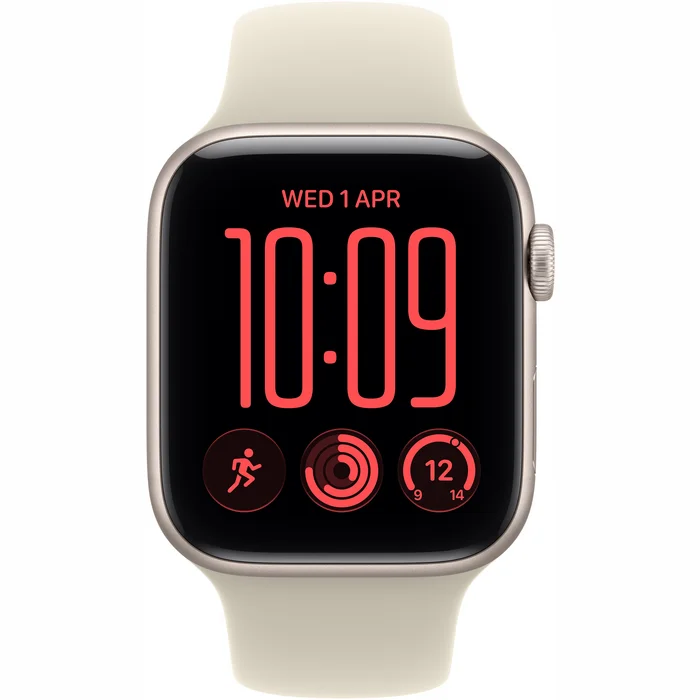 Apple Watch SE 3 GPS + Cellular 44mm Starlight Aluminium Case with Sand Sport Band - M/L