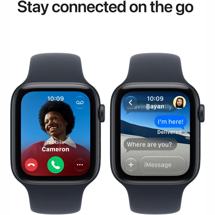 Apple Watch SE 3 GPS 44mm Midnight Aluminium Case with Navy Blue Sport Band - S/M