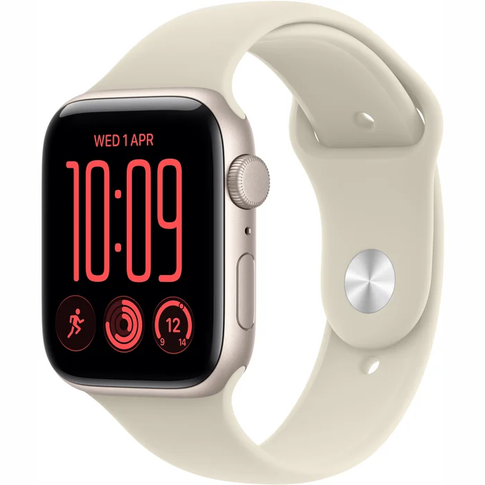 Apple Watch SE 3 GPS 44mm Starlight Aluminium Case with Sand Sport Band - S/M