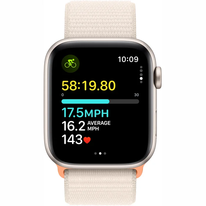 Viedpulkstenis Apple Watch SE 2023 GPS + Cellular 44mm Starlight Aluminium Case with Starlight Sport Loop