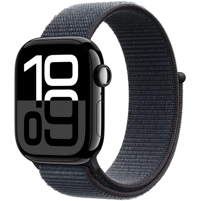 Viedpulkstenis Apple Watch Series 10 GPS + Cellular 42mm Jet Black Aluminium Case with Ink Sport Loop