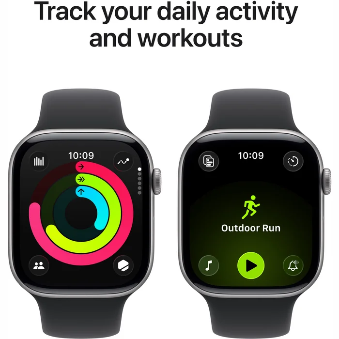 Apple Watch Series 11 GPS + Cellular 46mm Space Grey Aluminium Case with Black Sport Band - M/L