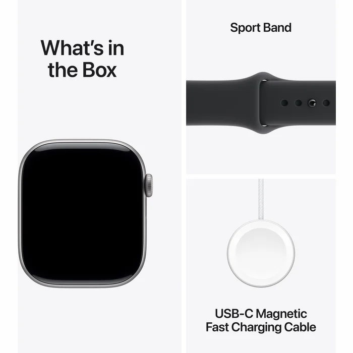 Apple Watch Series 11 GPS + Cellular 46mm Space Grey Aluminium Case with Black Sport Band - M/L