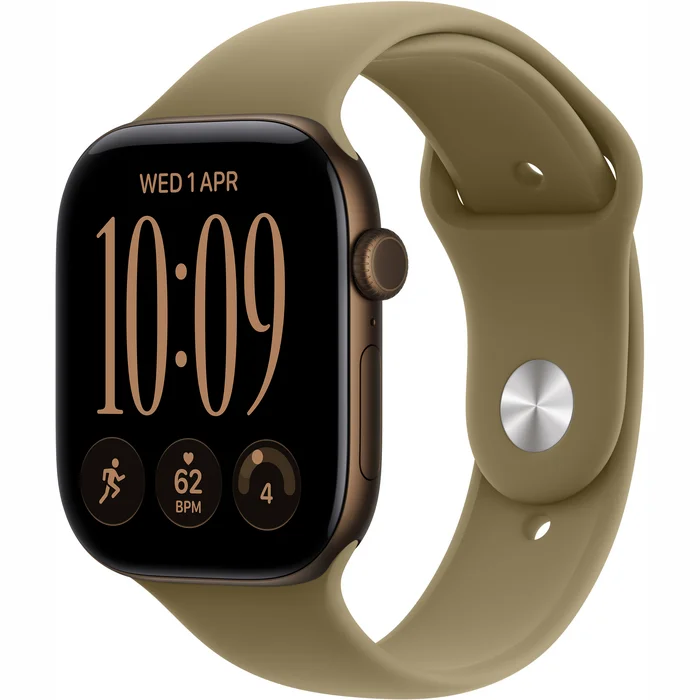 Apple Watch Series 12 GPS 42mm Dark Bronze Aluminium Case with Olive Sport Band - S/M