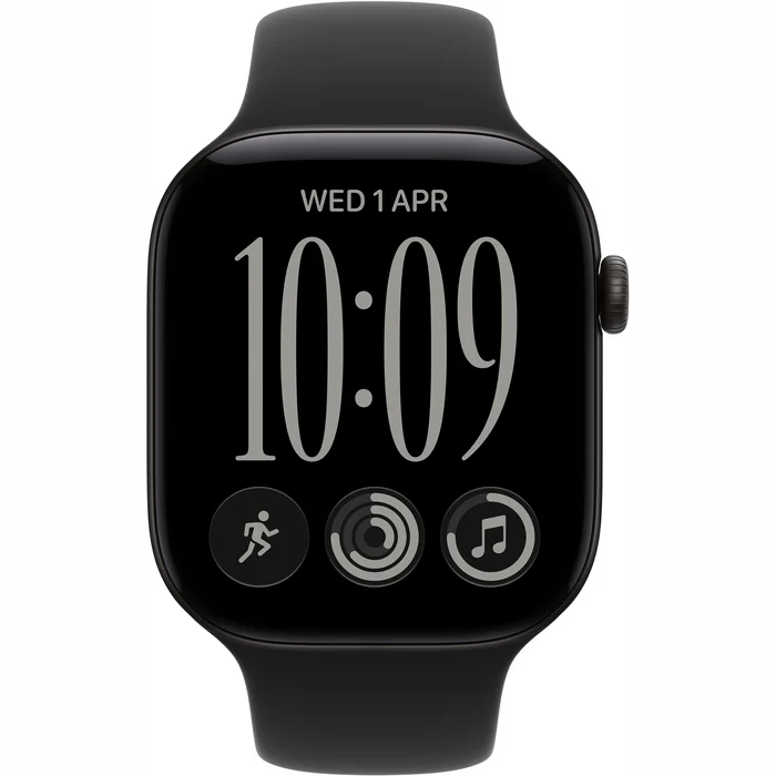 Apple Watch Series 12 GPS + Cellular 42mm Black Aluminium Case with Black Sport Band - M/L