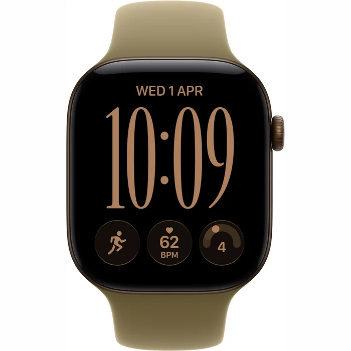 Apple Watch Series 12 GPS + Cellular 42mm Dark Bronze Aluminium Case with Olive Sport Band - M/L