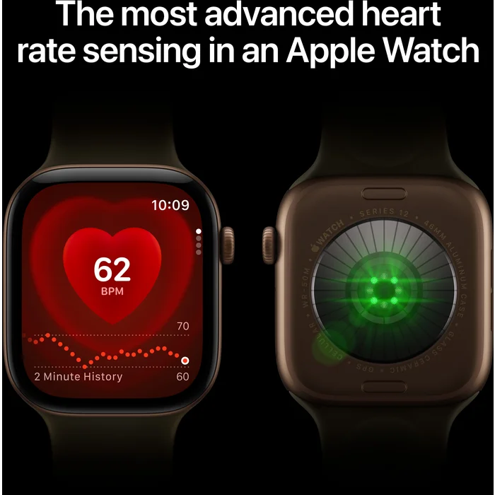 Apple Watch Series 12 GPS + Cellular 42mm Light Gold Aluminium Case with Sand Sport Band - M/L