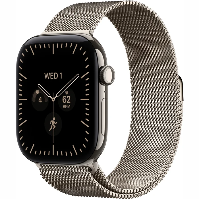 Apple Watch Series 12 GPS + Cellular 42mm Natural Titanium Case with Natural Milanese Loop