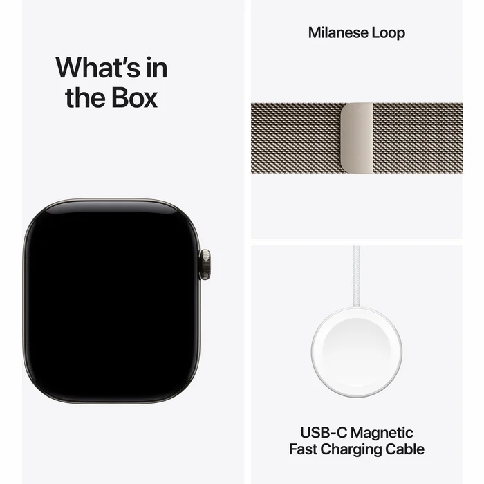 Apple Watch Series 12 GPS + Cellular 42mm Natural Titanium Case with Natural Milanese Loop