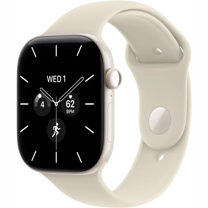 Apple Watch Series 12 GPS + Cellular 42mm Pearl White Ceramic Case with Sand Sport Band - S/M