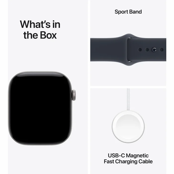 Apple Watch Series 12 GPS 46mm Space Grey Aluminium Case with Navy Blue Sport Band - S/M