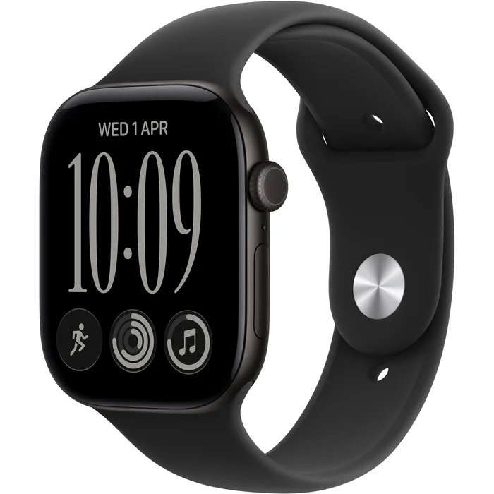 Apple Watch Series 12 GPS 46mm Black Aluminium Case with Black Sport Band - S/M