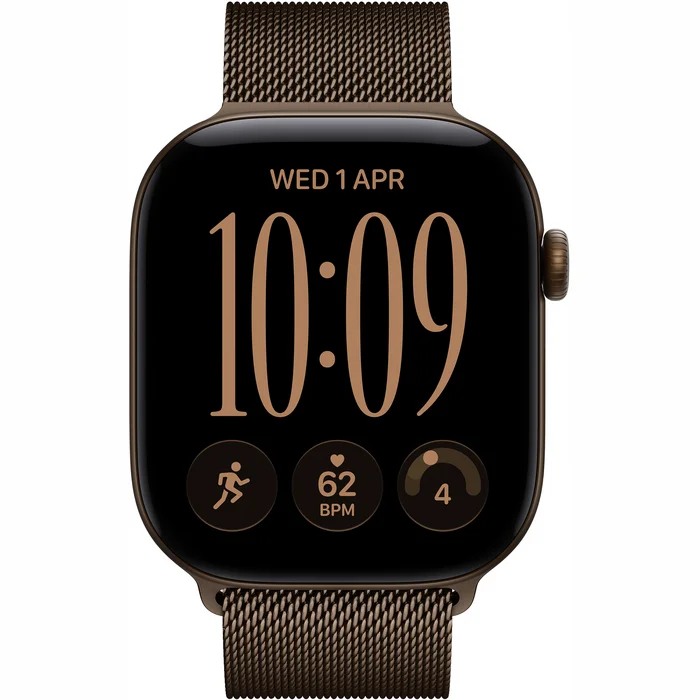 Apple Watch Series 12 GPS 46mm Dark Bronze Aluminium Case with Dark Bronze Milanese Loop - S/M