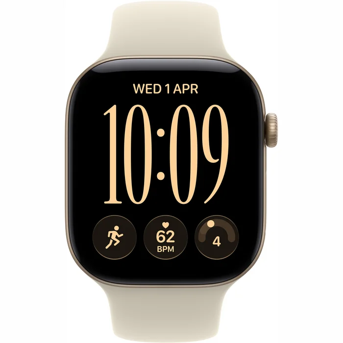 Apple Watch Series 12 GPS + Cellular 46mm Light Gold Aluminium Case with Sand Sport Band - M/L
