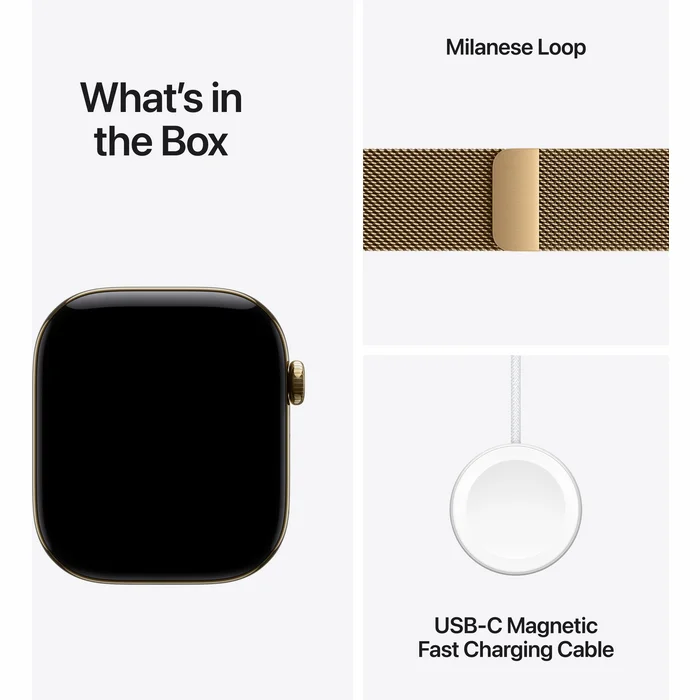 Apple Watch Series 12 GPS+Cellular 46mm Radiant Gold Titanium Case with Radiant Gold Milanese Loop S/M