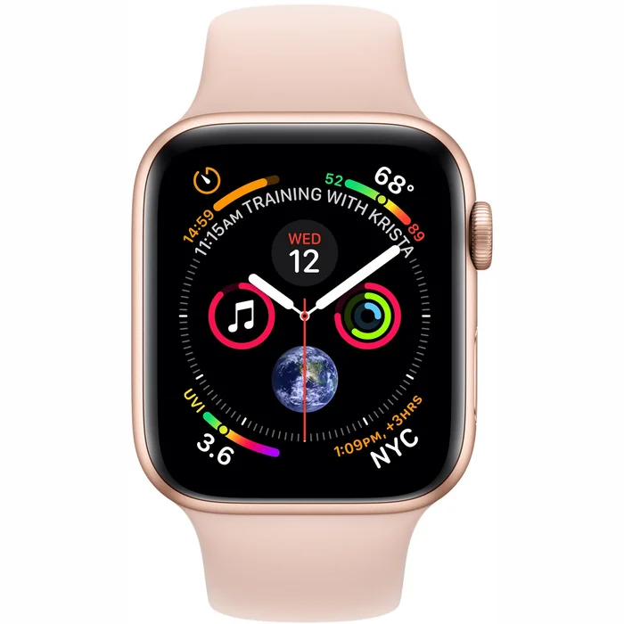 Viedpulkstenis Viedpulkstenis Apple Watch Series 4 GPS, 40mm Gold Aluminium Case with Pink Sand Sport Band