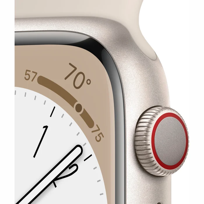 Viedpulkstenis Apple Watch Series 8 GPS + Cellular 45mm Starlight Aluminium Case with Starlight Sport Band