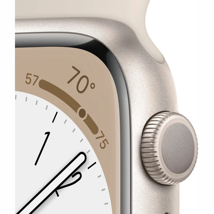 Viedpulkstenis Apple Watch Series 8 GPS 41mm Starlight Aluminium Case with Starlight Sport Band