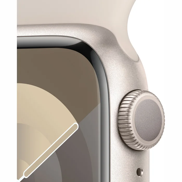 Viedpulkstenis Apple Watch Series 9 GPS 41mm Starlight Aluminium Case with Starlight Sport Band - S/M