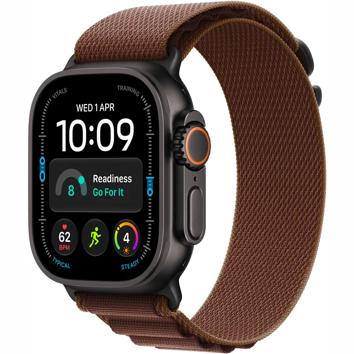 Apple Watch Ultra 4 GPS + Cellular 49mm Black Titanium Case with Burgundy Alpine Loop - S