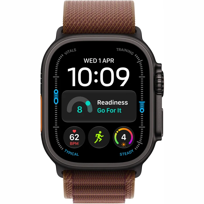 Apple Watch Ultra 4 GPS + Cellular 49mm Black Titanium Case with Burgundy Alpine Loop - S