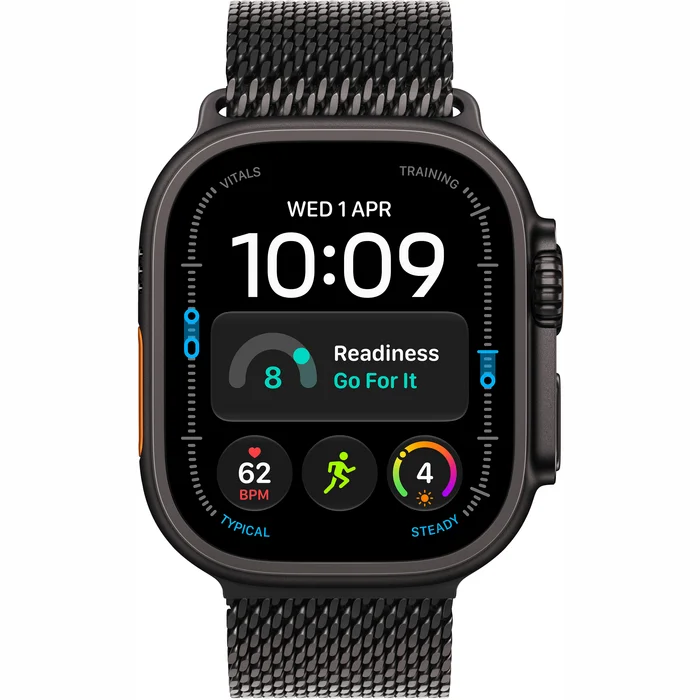 Apple Watch Ultra 4 GPS + Cellular 49mm Black Titanium Case with Black Titanium Milanese Loop - S