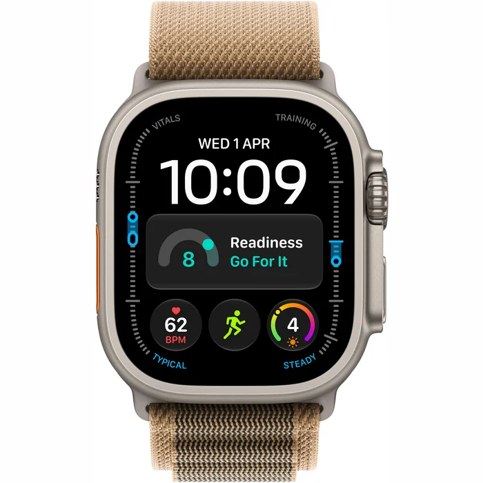 Apple Watch Ultra 4 GPS + Cellular 49mm Natural Titanium Case with Desert Alpine Loop - L