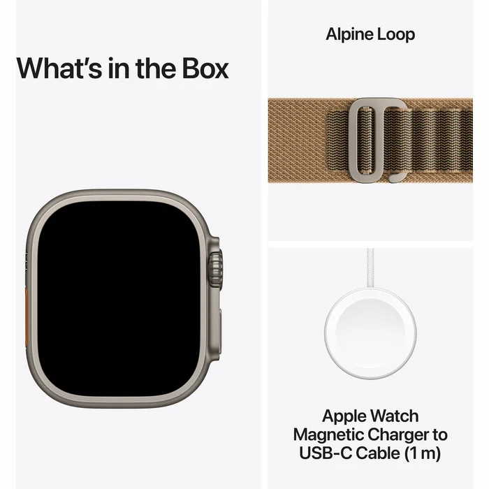 Apple Watch Ultra 4 GPS + Cellular 49mm Natural Titanium Case with Desert Alpine Loop - S