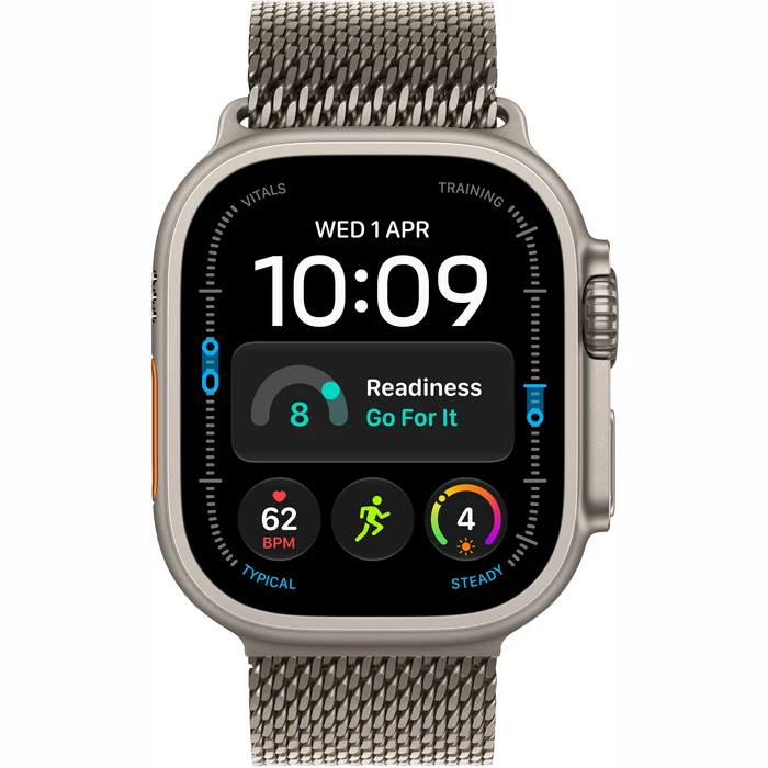 Apple Watch Ultra 4 GPS + Cellular 49mm Natural Titanium Case with Natural Titanium Milanese Loop-S