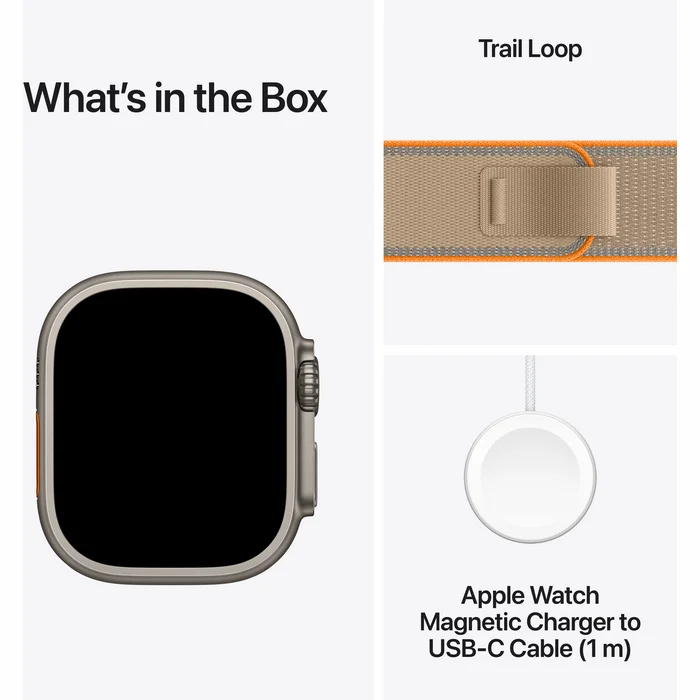 Apple Watch Ultra 4 GPS + Cellular 49mm Natural Titanium Case with Sand Trail Loop - S/M