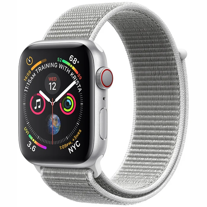 Viedpulkstenis Apple Watch Series 4 44mm Silver, Loop Seashell Sport Band