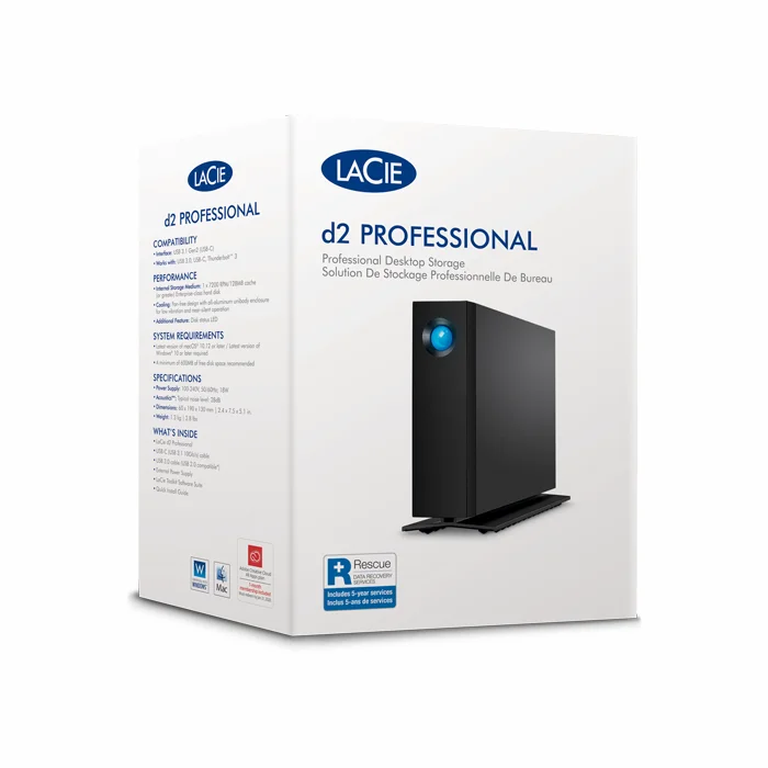 Ārējais cietais disks Lacie d2 Professional 14TB USB-C Black