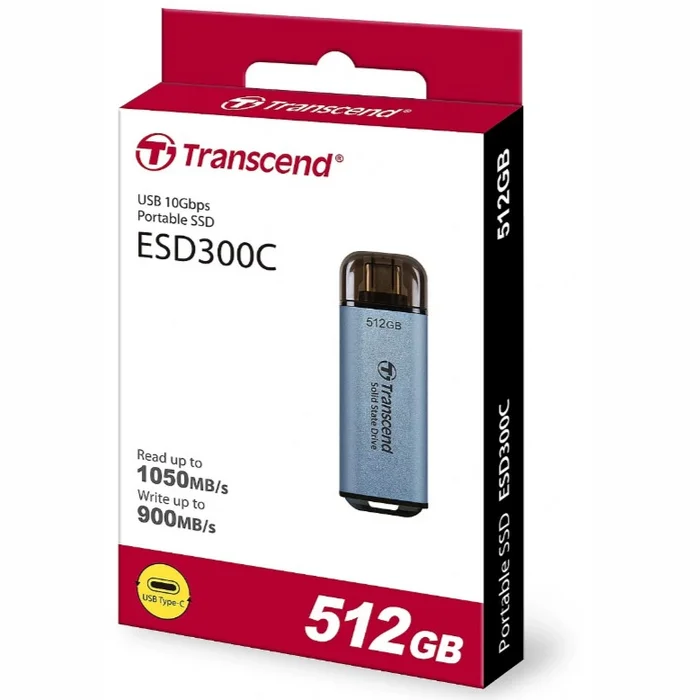 Ārējais cietais disks Transcend ESD300 512GB Sky Blue