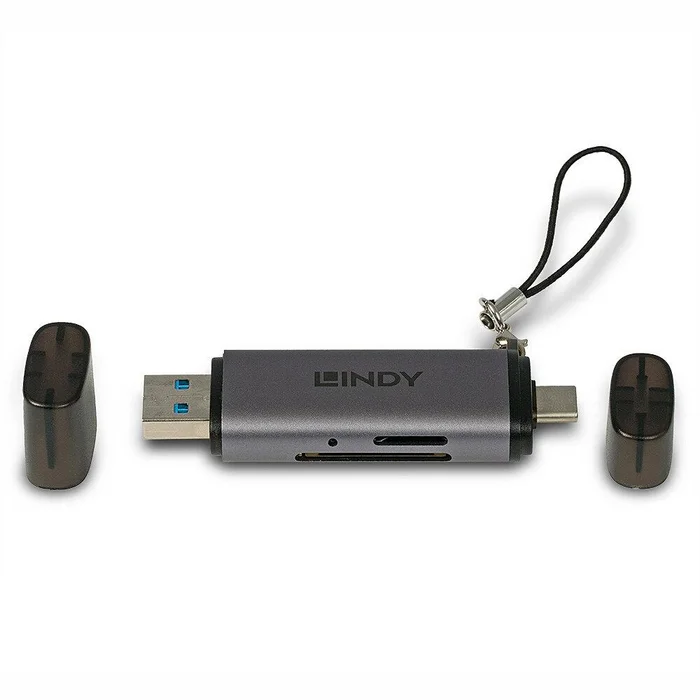 Atmiņas karšu lasītājs Lindy USB 3.2 Type C & A SD / Micro SD Card Reader