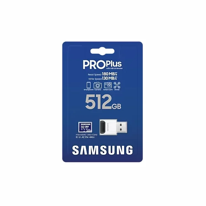 Samsung PRO Plus microSD Card USB adapter 512GB