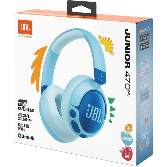Austiņas JBL Junior 470NC Blue