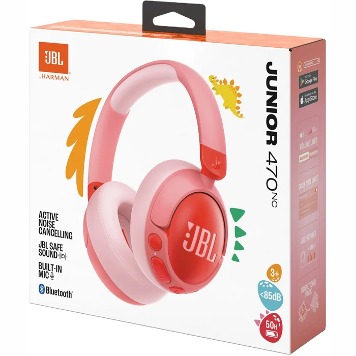 Austiņas JBL Junior 470NC Pink