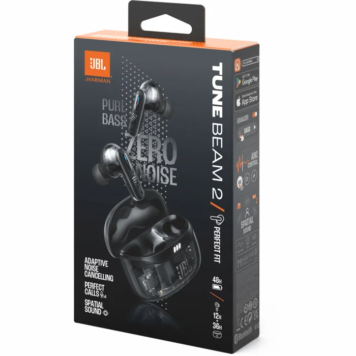 Austiņas JBL Tune Beam 2 Ghost Black