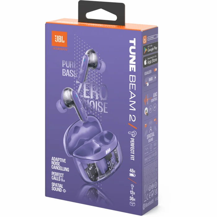 Austiņas JBL Tune Beam 2 Ghost Purple