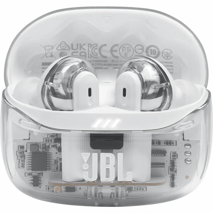 Austiņas JBL Tune Beam 2 Ghost White