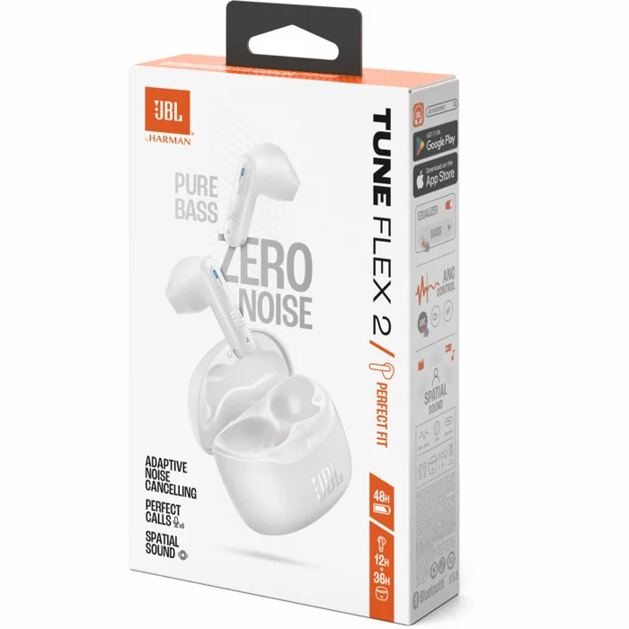 Austiņas JBL Tune Flex 2 White