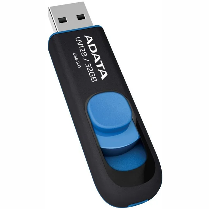 USB zibatmiņa Adata Dashdrive UV128 32GB Black/Blue USB3.0