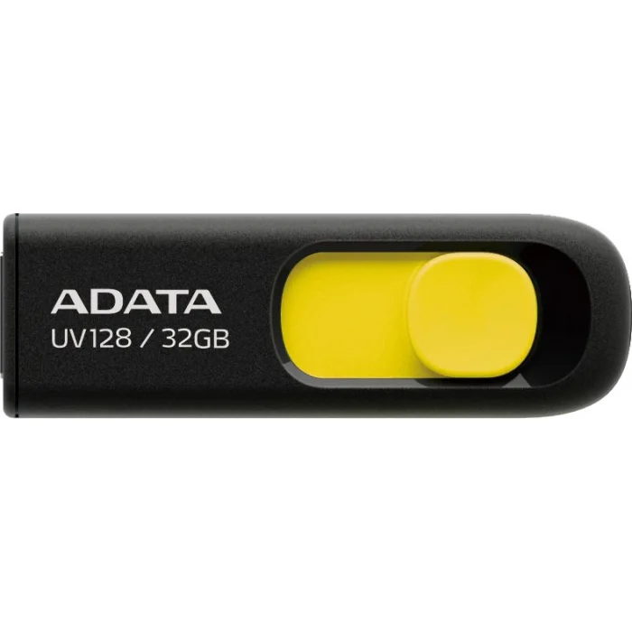 USB zibatmiņa USB zibatmiņa A-DATA DASHDRIVE UV128 32GB BLACK/YELLOW USB3.0