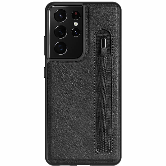 Telefona vāciņi un maciņi Samsung Galaxy S21 Ultra Aoge Leather Case by Nillkin Black