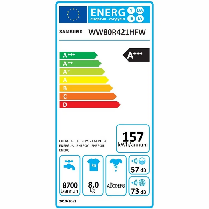 Veļas mašīna Samsung WW80R421HFW/LE