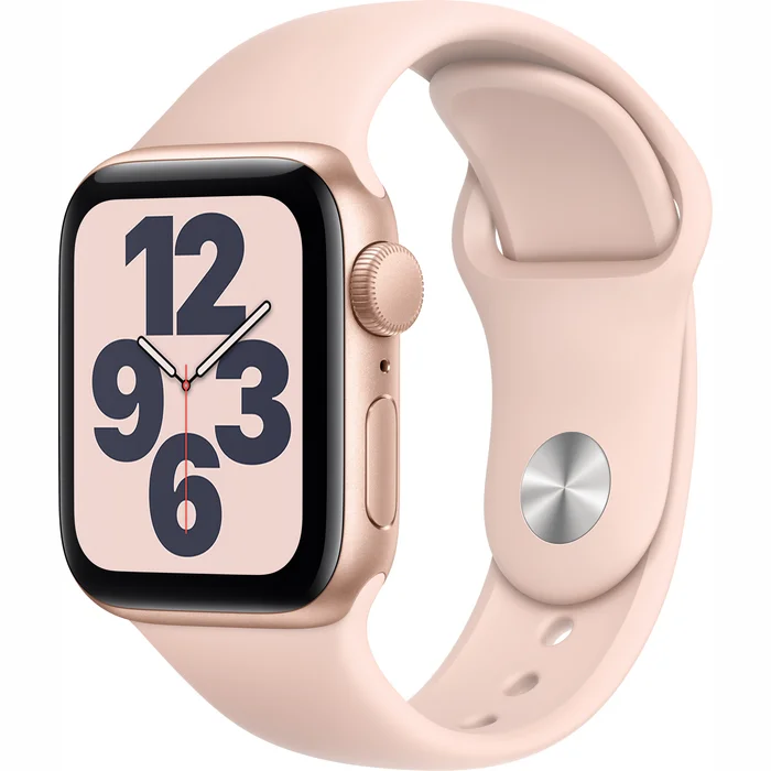 Viedpulkstenis Apple Watch SE GPS 40mm Gold Aluminium Case with Pink Sand Sport Band